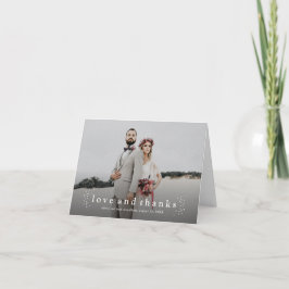 Tarjeta De Agradecimiento Minimal Tipo Amor y Gracias Foto Boda