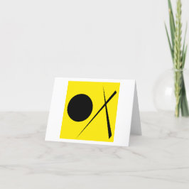 Tarjeta De Agradecimiento Minimalismo Resumen Patrón de arte Negro Amarillo