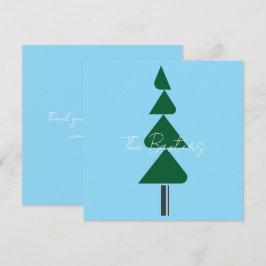 Tarjeta De Agradecimiento Minimalist Abstract Green Chic Christmas Tree
