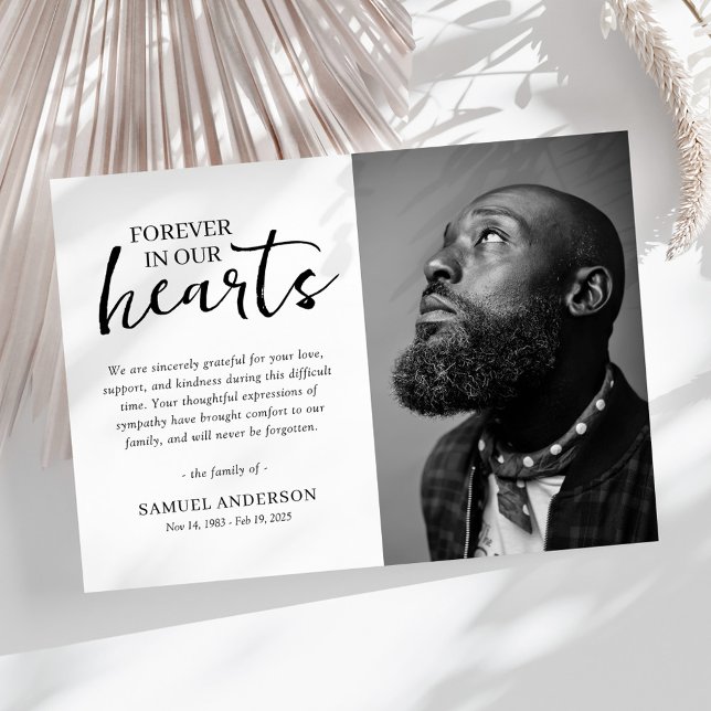 Tarjeta De Agradecimiento Minimalist Black & White Funeral Thank You (Subido por el creador)