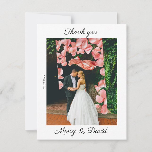 Tarjeta De Agradecimiento Minimalist Boho Thank you card (Anverso)