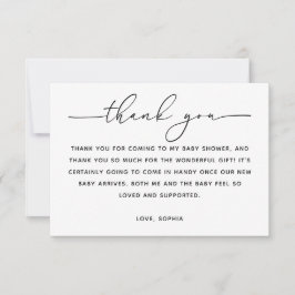 Tarjeta De Agradecimiento Minimalist Classic Baby Shower | Modern Script