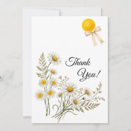 Tarjeta De Agradecimiento Minimalist Daisy Floral Thank You Note