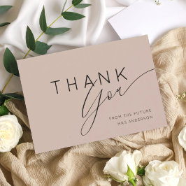 Tarjeta De Agradecimiento Minimalist Dusty Rose Thank You Bridal Shower