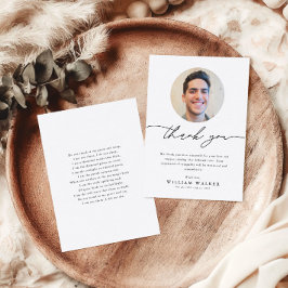 Tarjeta De Agradecimiento Minimalist Elegant Funeral Sympathy Memorial Photo