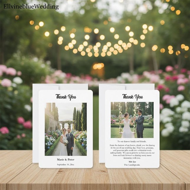Tarjeta De Agradecimiento Minimalist Elegant Typography 2 Photos Thank You (Subido por el creador)