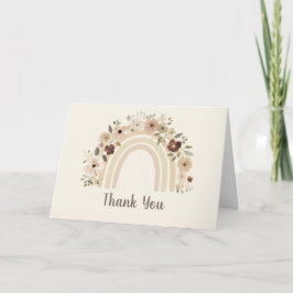 Tarjeta De Agradecimiento Minimalist Floral Rainbow Birthday Thank You Card