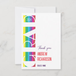 Tarjeta De Agradecimiento Minimalist graduation stripe pattern