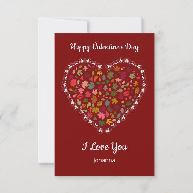 Tarjeta De Agradecimiento Minimalist Heart Red Valentine's Day Card – Custom (Anverso)
