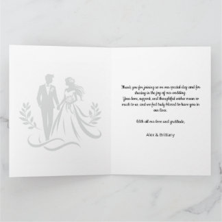 Tarjeta De Agradecimiento Minimalist Heart Wedding Thank You Card – Custom