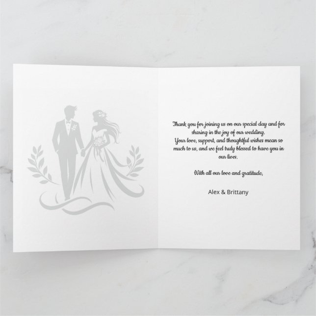 Tarjeta De Agradecimiento Minimalist Heart Wedding Thank You Card – Custom (Interior)