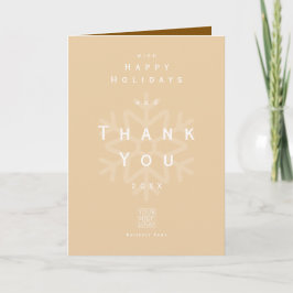 Tarjeta De Agradecimiento Minimalist Holiday Thank You Business Beige Brown