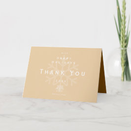 Tarjeta De Agradecimiento Minimalist Holiday Thank You Business Beige Brown