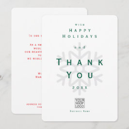 Tarjeta De Agradecimiento Minimalist Holiday Thank You Business White