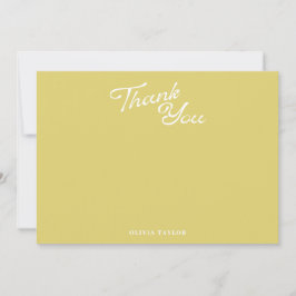 Tarjeta De Agradecimiento Minimalist Modern Yellow Retro Script Baby Shower