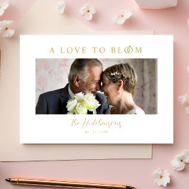 Tarjeta De Agradecimiento Minimalist Romantic Wedding Anniversary in Gold