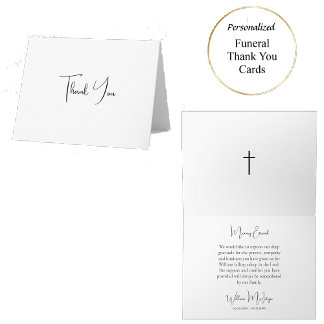 Tarjeta De Agradecimiento Minimalist Script Orthodox Christian Funeral