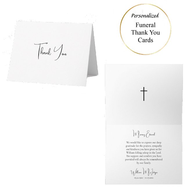 Tarjeta De Agradecimiento Minimalist Script Orthodox Christian Funeral (Subido por el creador)
