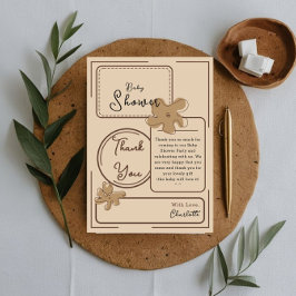 Tarjeta De Agradecimiento Minimalist Style Flower Baby Shower