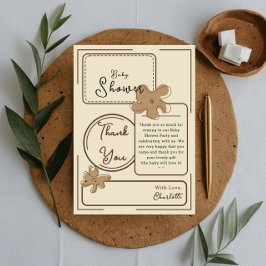 Tarjeta De Agradecimiento Minimalist Style Flower Baby Shower
