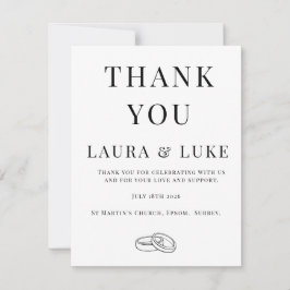 Tarjeta De Agradecimiento Minimalist Wedding Thank You Card | Editable