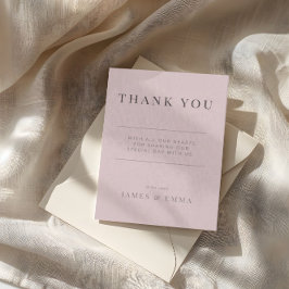 Tarjeta De Agradecimiento Minimalist Wedding Thank You Dusty Rose 