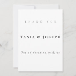 Tarjeta De Agradecimiento Minimalist White Wedding Thank You Card Template