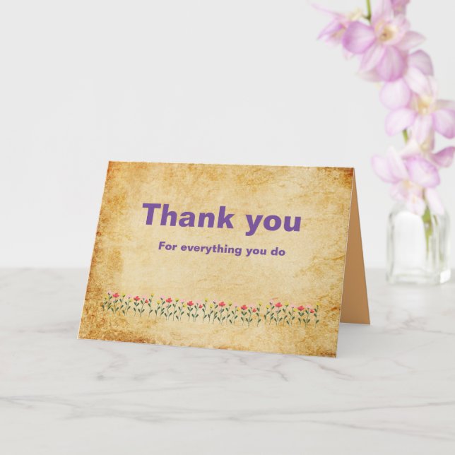 Tarjeta de agradecimiento minimalista (Orquídea)