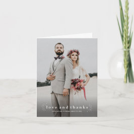Tarjeta De Agradecimiento Minimalista Amor y Gracias Foto Boda