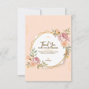 tarjeta de agradecimiento minimalista beige y marr