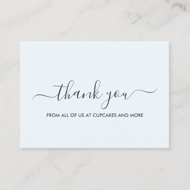 Tarjeta de agradecimiento Minimalista Blue Elegant (Anverso)