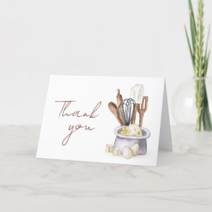 Tarjeta De Agradecimiento Minimalista Boho Bakery Chef Baby Shower Gracias