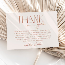 Tarjeta de agradecimiento minimalista boho neutral