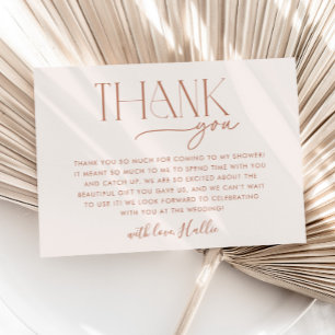 Tarjeta de agradecimiento minimalista boho neutral
