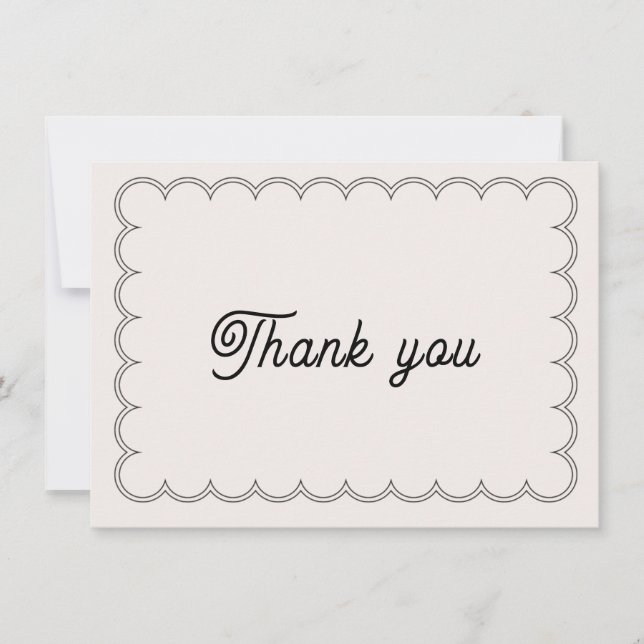 Tarjeta de agradecimiento minimalista con borde de (Anverso)