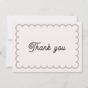 Tarjeta de agradecimiento minimalista con borde es