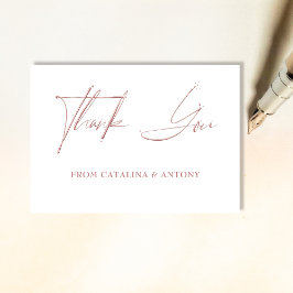 Tarjeta de agradecimiento minimalista de color ros