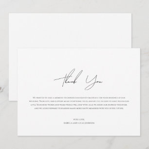 Tarjeta de agradecimiento Minimalista de escritura