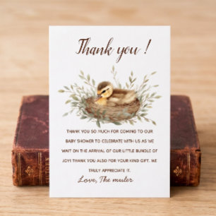 Tarjeta de agradecimiento Minimalista de patito en