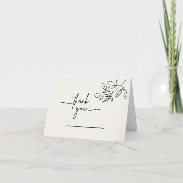 Tarjeta de agradecimiento minimalista doblada (Anverso)