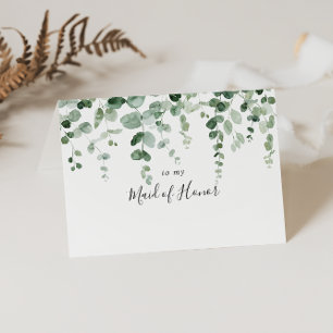Tarjeta De Agradecimiento Minimalista Eucalyptus Bridal Party Gracias