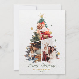 Tarjeta De Agradecimiento Minimalista foto de tres Navidades de nuestra fami