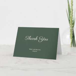 Tarjeta De Agradecimiento Minimalista guión Highland Moss verde Gracias
