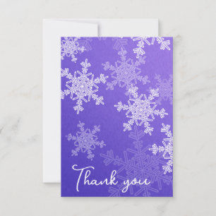 Tarjeta De Agradecimiento Minimalista Indigo Snowflakes Baby Shower Gracias