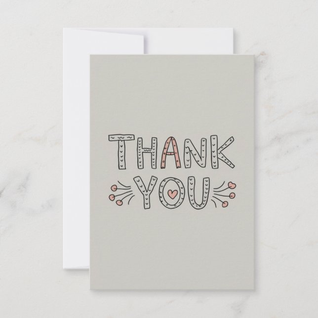 Tarjeta De Agradecimiento Minimalista lindo (Anverso)