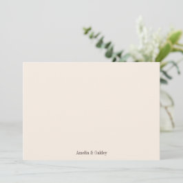 Tarjeta De Agradecimiento Minimalista marrón elegante boda personalizada