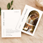 Tarjeta De Agradecimiento Minimalista moderno 2 Boda de fotografía<br><div class="desc">Exprese su gratitud con nuestra tarjeta de agradecimiento a nuestro moderno Boda Minimalista 2. Esta moderna tarjeta de agradecimiento minimalista boda presenta dos collages de fotos junto con un diseño atemporal en blanco y negro,  perfecto para transmitir su agradecimiento.</div>