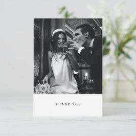 Tarjeta De Agradecimiento Minimalista moderno Boda de fotografía de tipograf