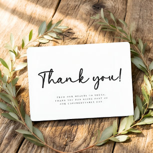 Tarjeta De Agradecimiento Minimalista Moderno Elegante Sencillo Boda