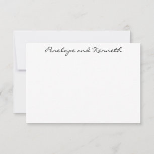 Tarjeta De Agradecimiento Minimalista moderno negro blanco cursiva simple